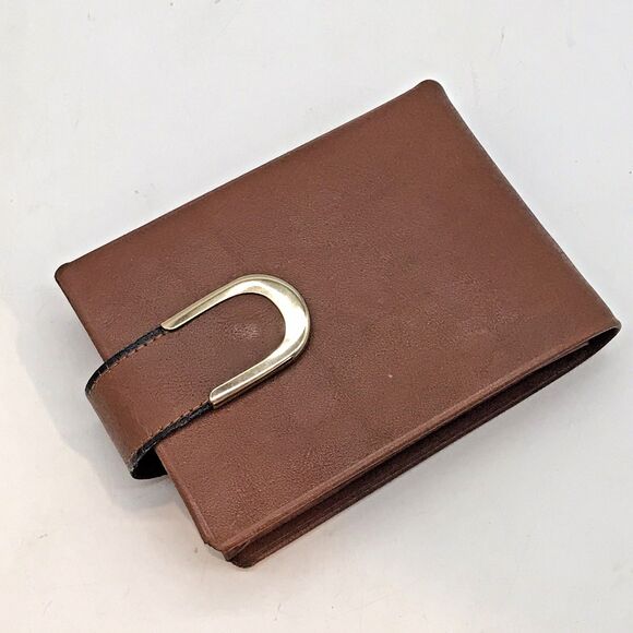 Vintage Buxton Convertible Cognac Leather Bifold Wallet Men's Brown Billfold NOS - Picture 1 of 14